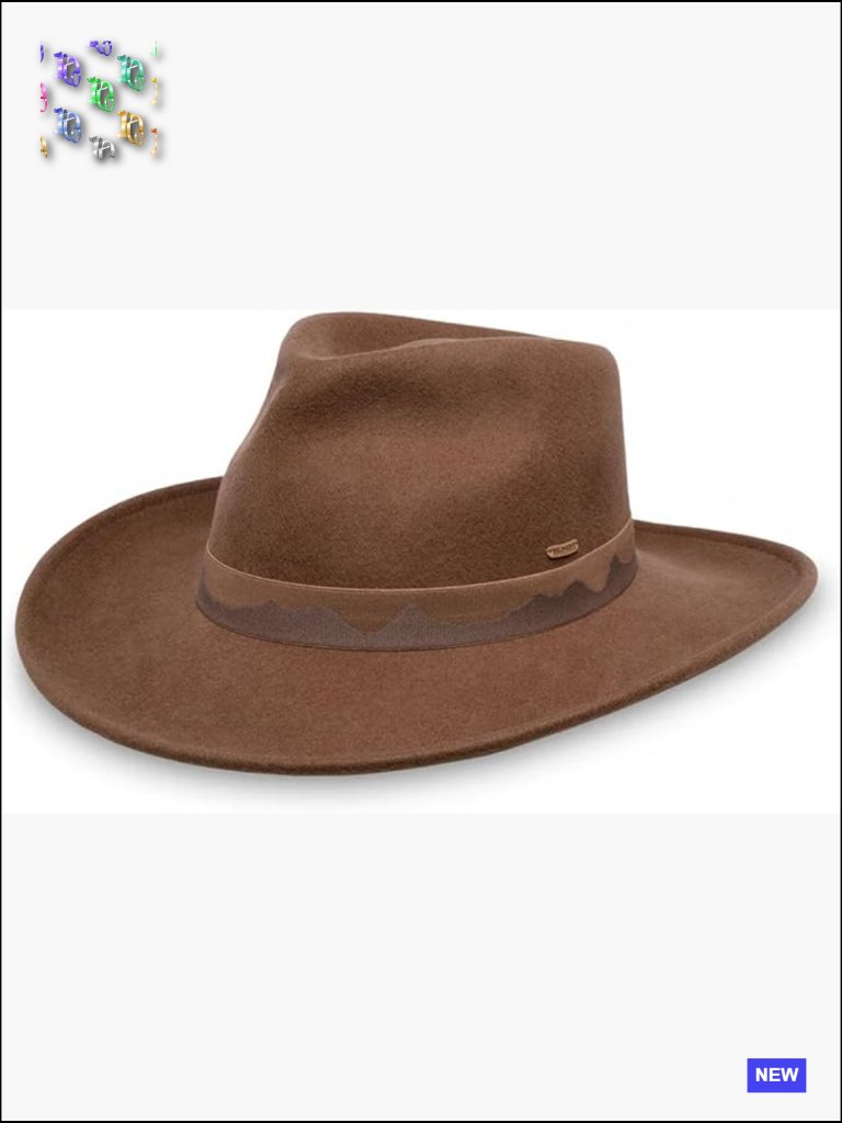 Wool Felt Sun Hat Wide Brim Fedora Upf 50+ Adjustable Sizing Teardrop Crown